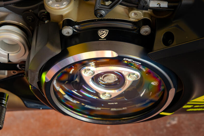 Clear oil bath clutch cover Ducati Panigale V4 BICOLOR