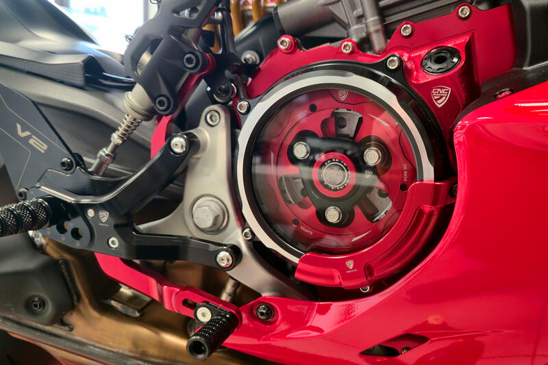 Slider protezione cover frizione &ndash; Ducati V2 MY2025 (per cover trasparente CNC Racing CA511)