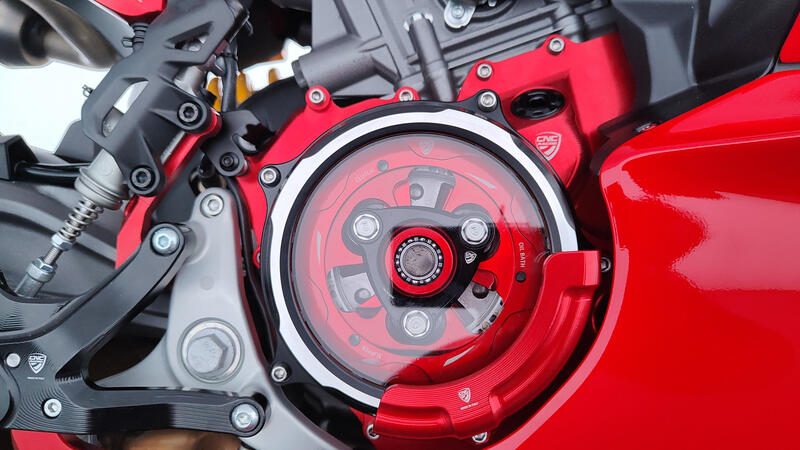 Slider protezione cover frizione &ndash; Ducati V2 MY2025 (per cover trasparente CNC Racing CA511)