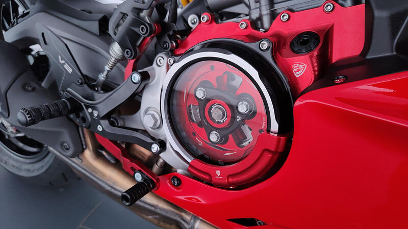 Slider protezione cover frizione &ndash; Ducati V2 MY2025 (per cover trasparente CNC Racing CA511)