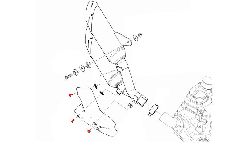 Screws kit exhaust silencer heat guard Ducati