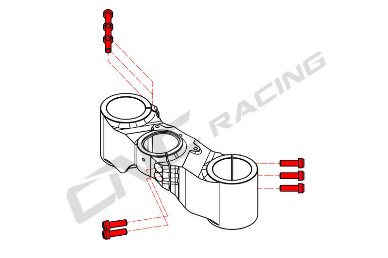 CNC RACING BOTTOM YOKE DUCATI 848/1098/1198 SCREW KIT - TITANIUM