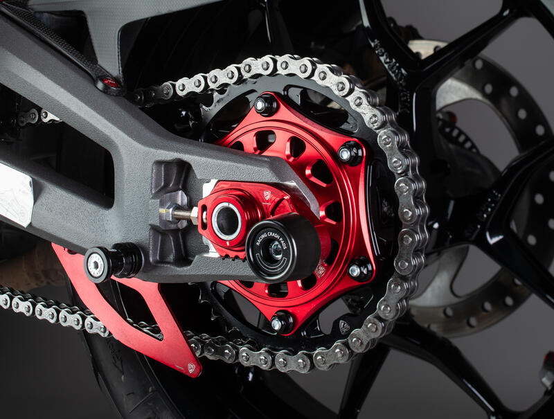 Chain adjuster Racing with Crash Pad Ducati