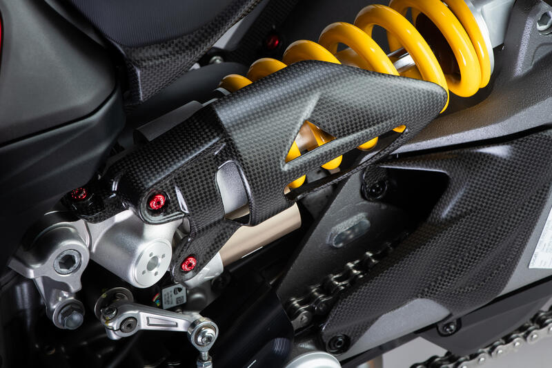 Rear shock-absorber guard in carbon for Ducati Multistrada V2 MY2025