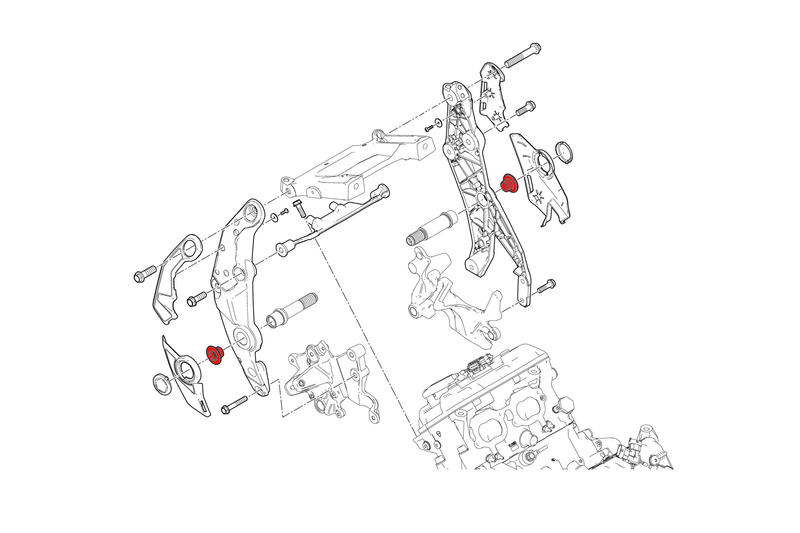 Central bolt kit for OEM rearsets Ducati Multistrada V4 - Diavel V4