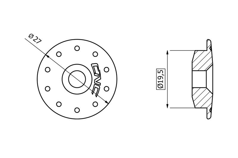 Cap frame-forks-fairings &Oslash; 19,5 mm