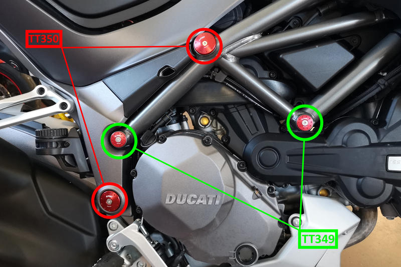 Frame caps kit Ducati Multistrada 1260 - large holes