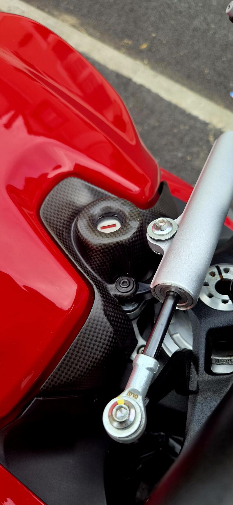 Carbon key block cover for Ducati Streetfighter V2