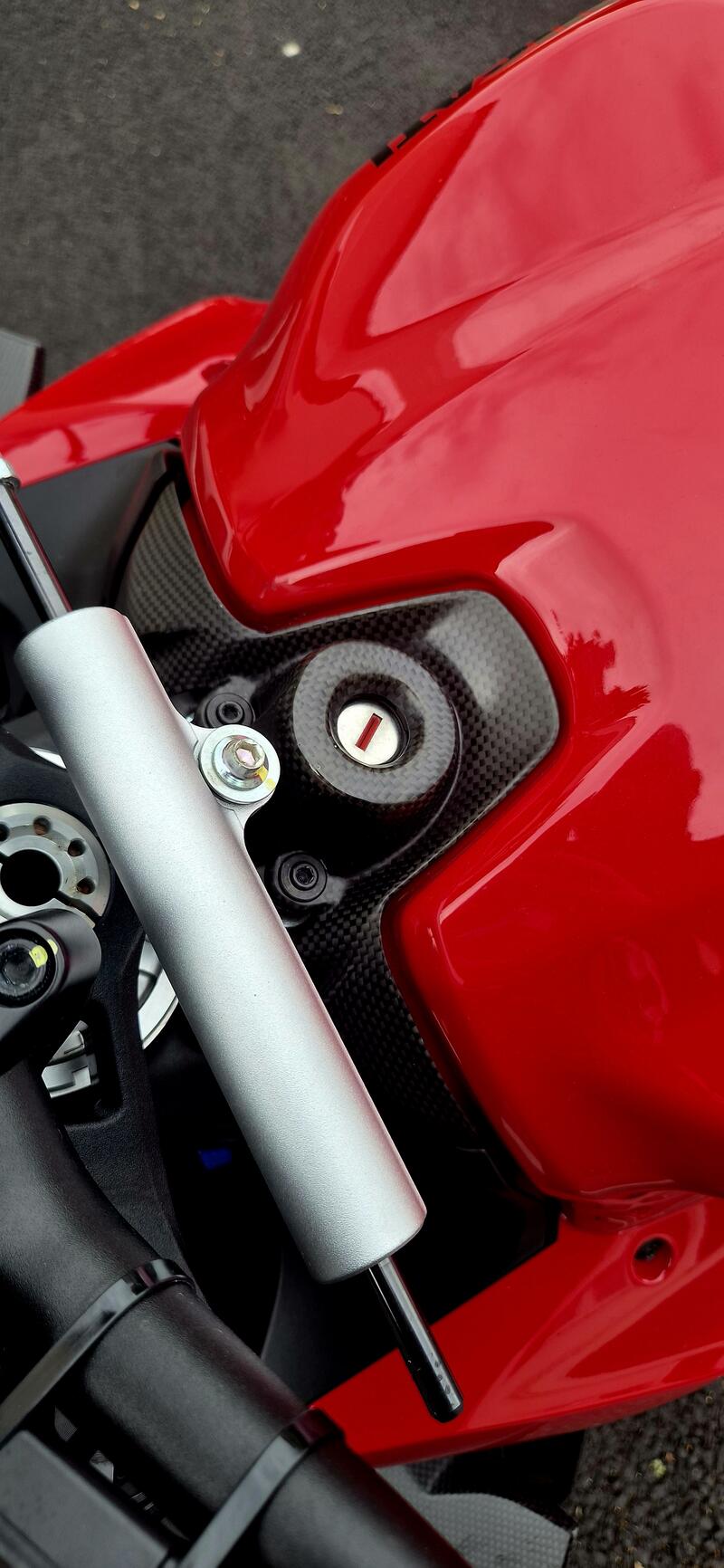 Carbon key block cover for Ducati Streetfighter V2