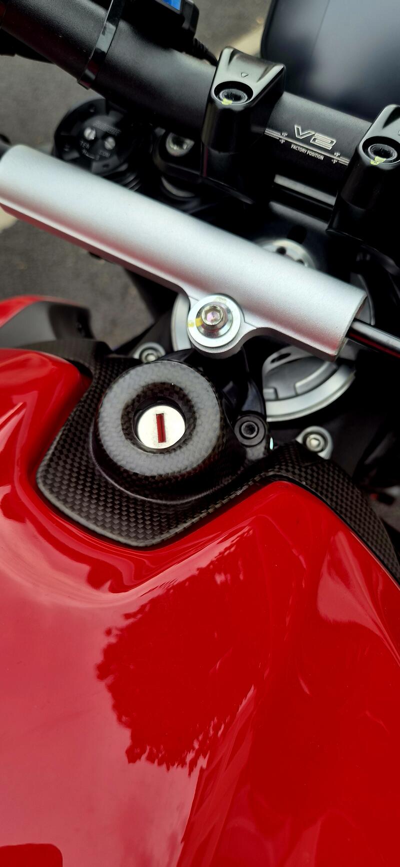 Carbon key block cover for Ducati Streetfighter V2