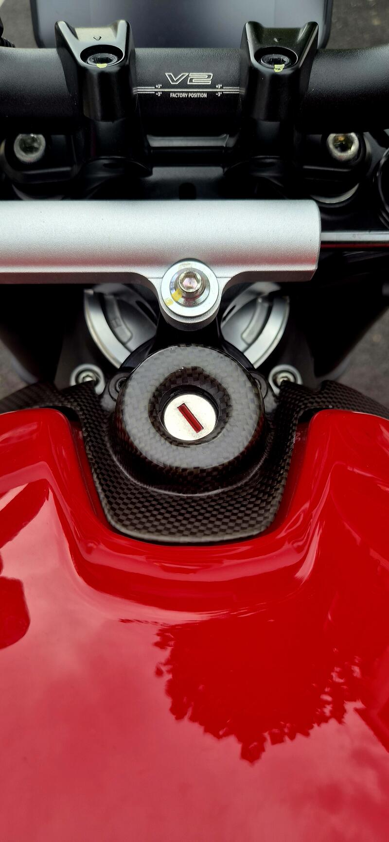 Carbon key block cover for Ducati Streetfighter V2