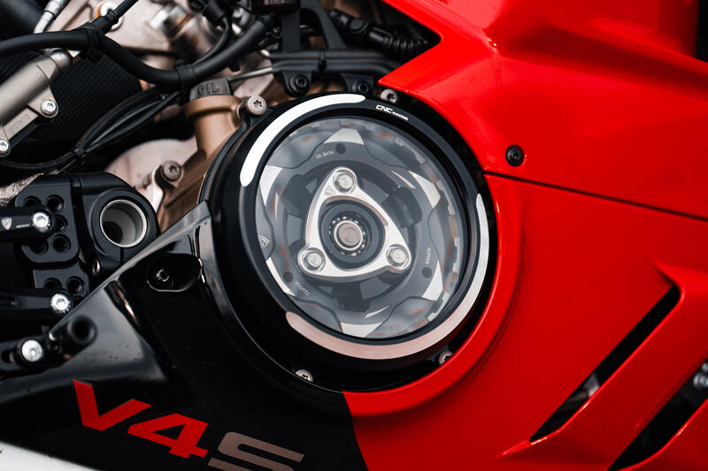 Clear oil bath clutch cover Ducati Panigale V4 BICOLOR