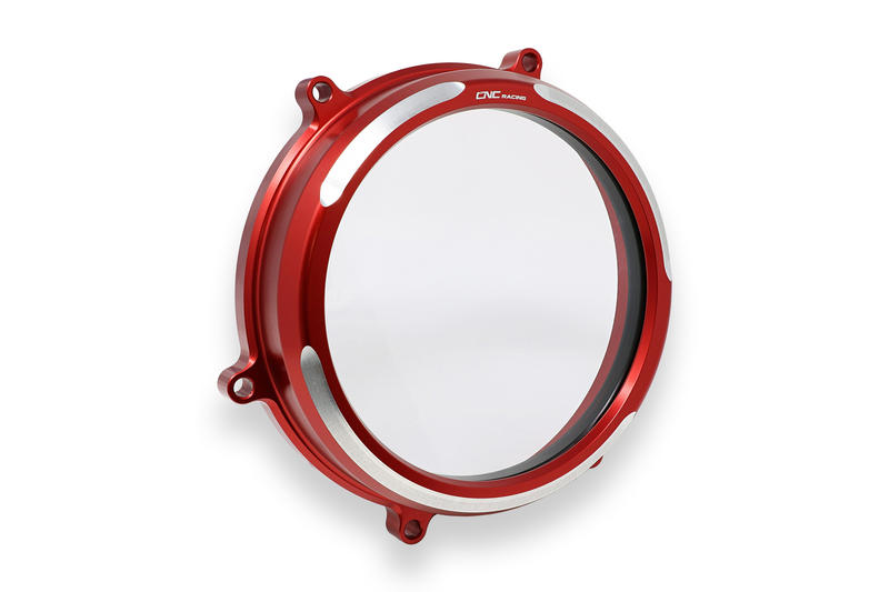 Clear oil bath clutch cover Ducati Panigale 959, 1199 and 1299 - Bicolore Edition Red