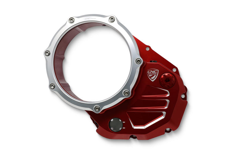 Carter trasparente per frizioni a olio Ducati - Edizione Bicolore Red/Silver