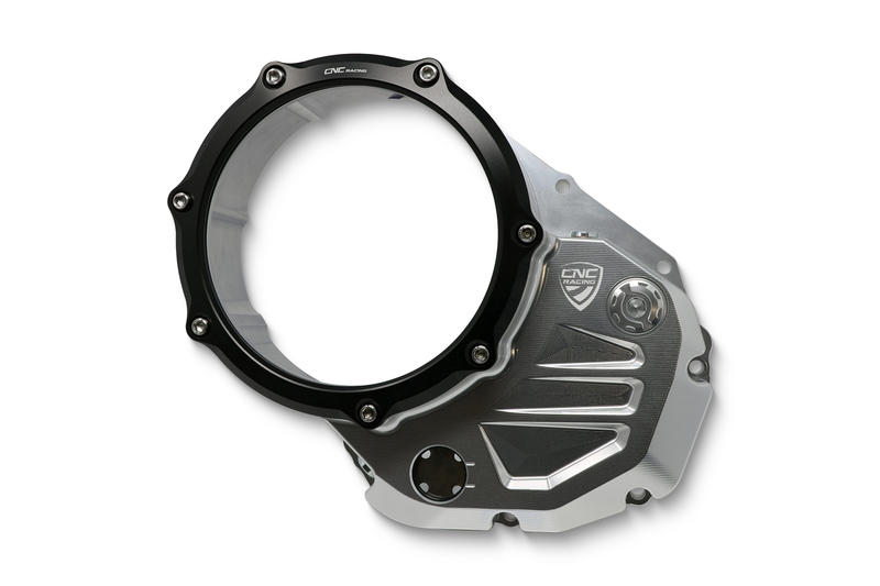 Carter trasparente per frizioni a olio Ducati - Edizione Bicolore Silver/Black