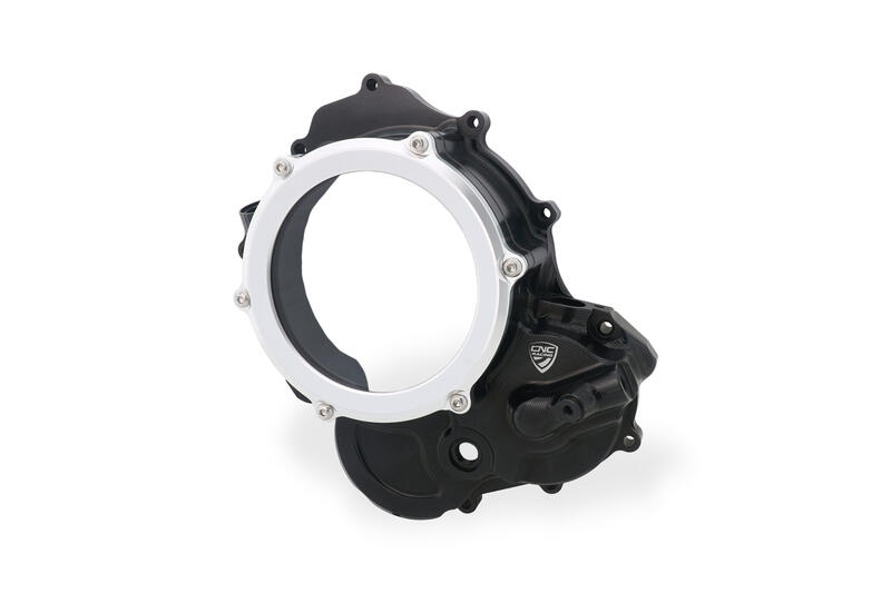 Carter trasparente per frizioni a olio Ducati - Edizione Bicolore Black/Silver