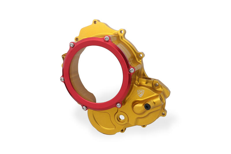 Carter trasparente per frizioni a olio Ducati - Edizione Bicolore Gold/Red