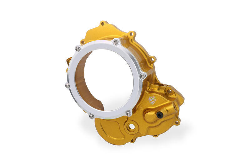 Carter trasparente per frizioni a olio Ducati - Edizione Bicolore Gold/Silver