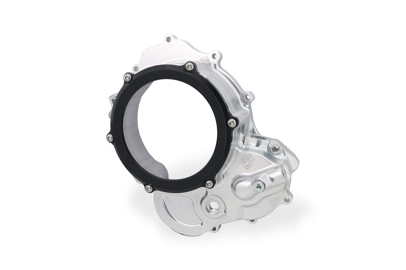 Carter trasparente per frizioni a olio Ducati - Edizione Bicolore Silver/Black