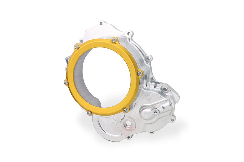 Carter trasparente per frizioni a olio Ducati - Edizione Bicolore Silver/Gold