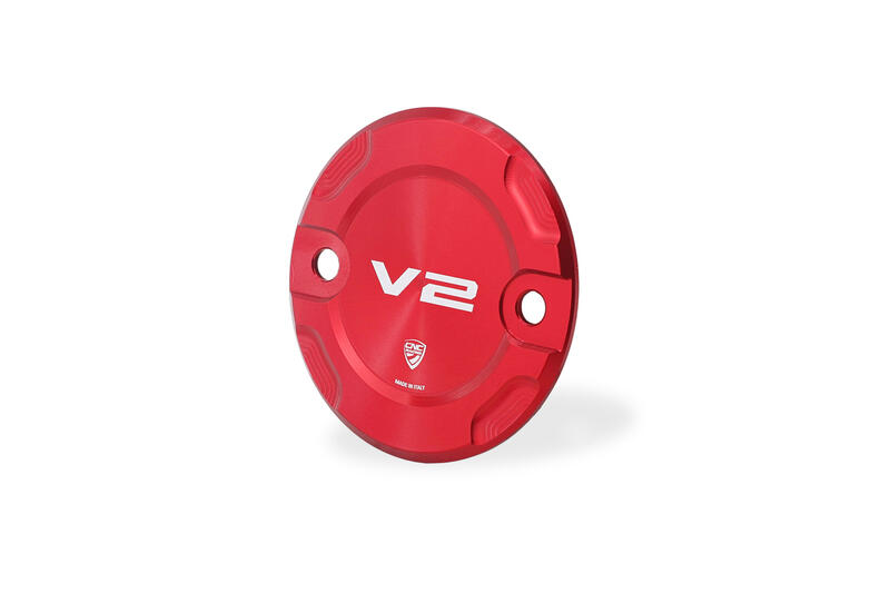 Timing inspection cover for Ducati V2 Red