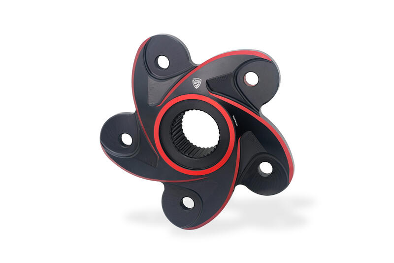 Flangia portacorona Ducati - Due colori Black/Red