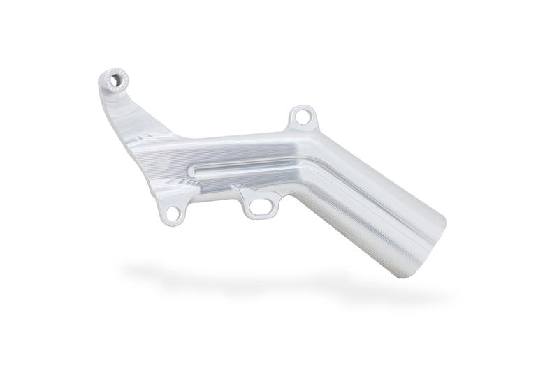 Brake lines cover with fluid tank bracket Ducati Silver