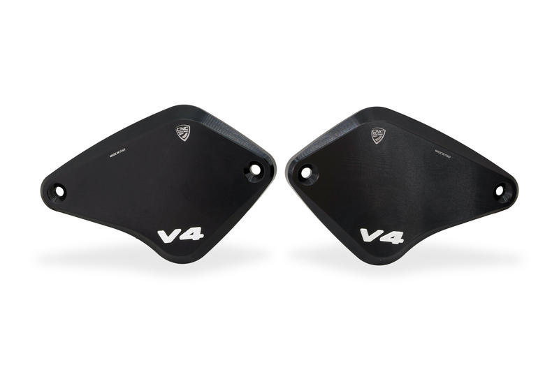 Front brake and clutch fluid reservoir caps Ducati Diavel V4 - Touch bicolor Black