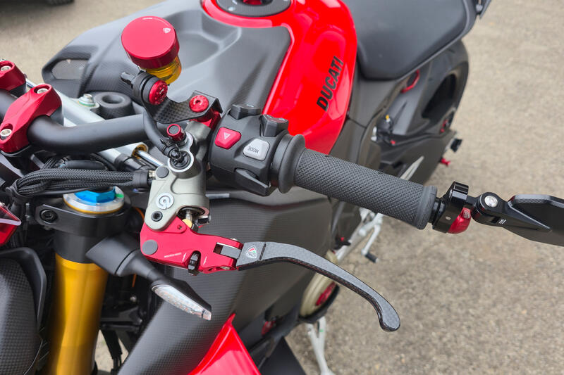 Clutch Lever Race EVO Folding Glossy Carbon for Brembo semi-radial master cylinders Red
