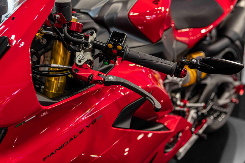 Clutch Lever Race EVO Folding Matt Carbon for Brembo semi-radial master cylinders Red