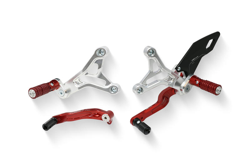 Adjustable rear sets MV Agusta Silver/Red