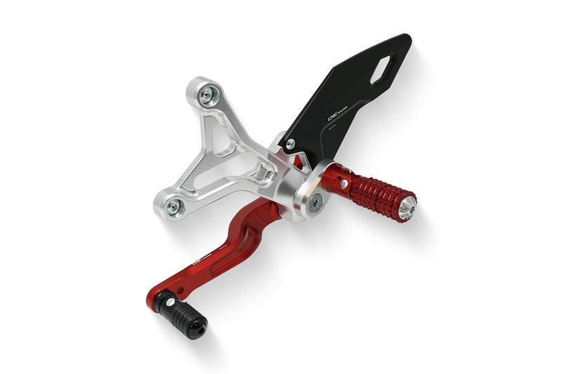 Adjustable rear sets MV Agusta Silver/Red