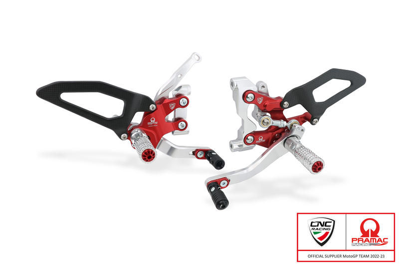 Adjustable rearsets Ducati Streetfighter V2 - Pramac racing Limited Edition Red/Silver