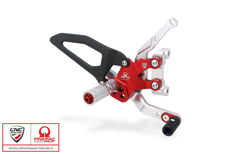 Adjustable rearsets Ducati Streetfighter V2 - Pramac racing Limited Edition Red/Silver