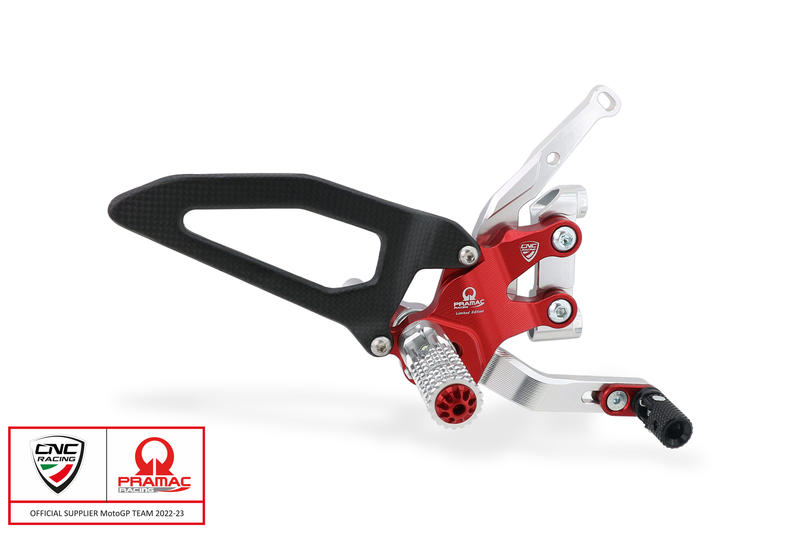 Adjustable rearsets Ducati Streetfighter V2 - Pramac racing Limited Edition Red/Silver