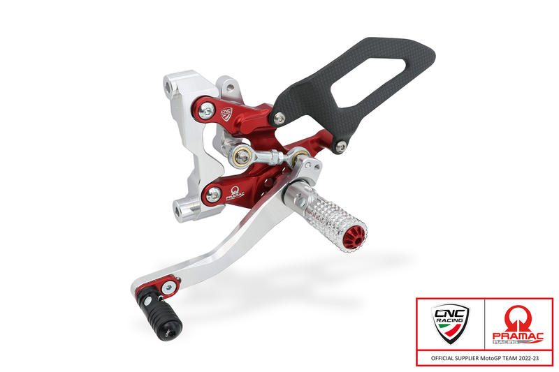 Adjustable rearsets Ducati Streetfighter V2 - Pramac racing Limited Edition Red/Silver