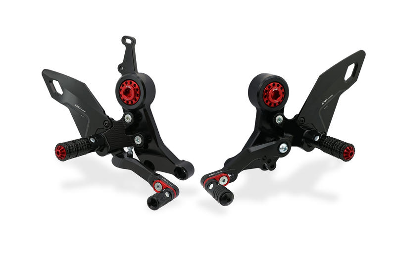 Adjustable rear sets rider Ducati Monster 937 Black/Red