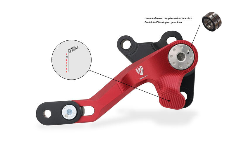 Gear lever Reverse Shift (GP) Ducati Multistrada V4 / V4 S / V4 Pikes Peak / V4 RS / V4 Rally   - SLIDE Red