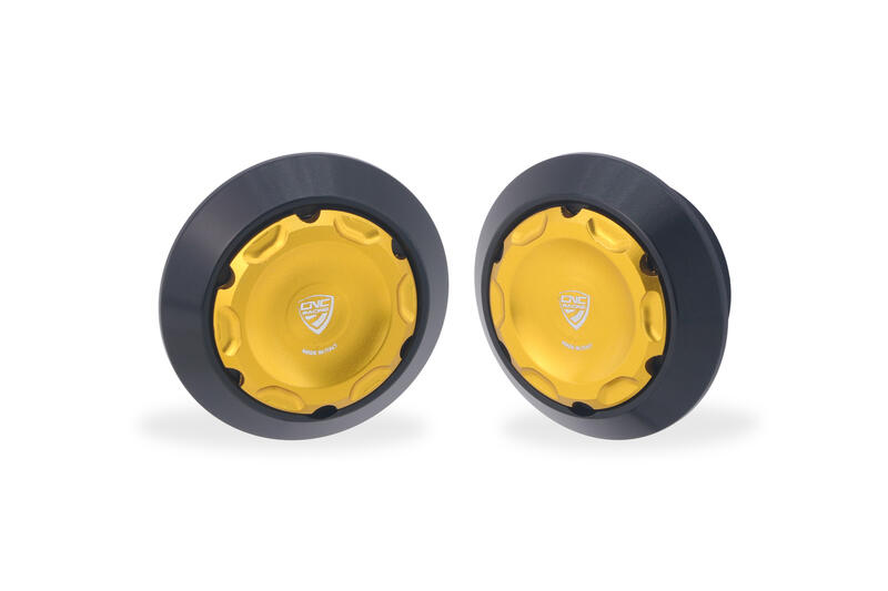 Central bolt caps kit for OEM rearsets Ducati Multistrada V2 MY2025 and Hypermotard V2 MY2026 Gold
