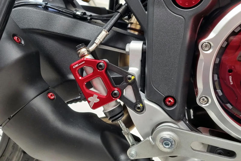 Rear brake master cylinder protector Ducati DesertX Red