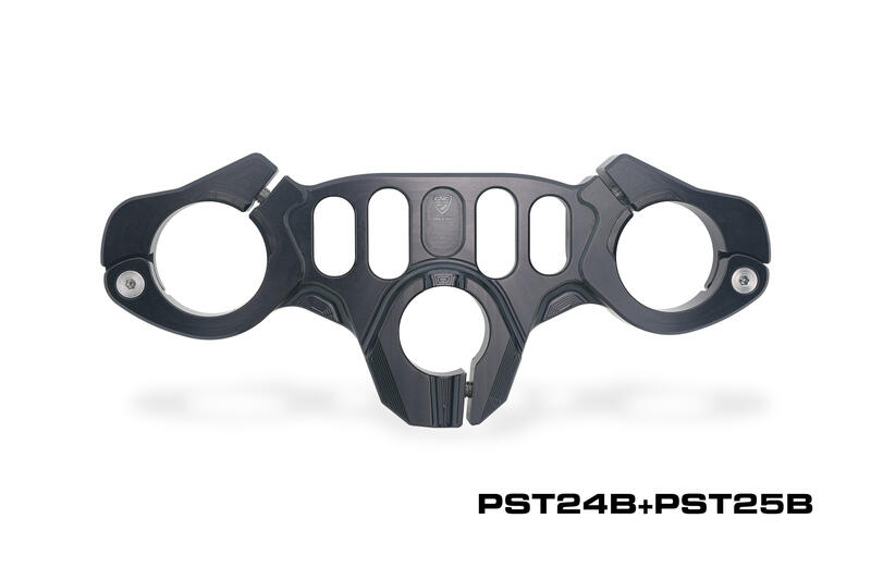Steering Clamp Kit for Ducati Panigale V2 MY2025 - For use with PST24 Top Yoke Black
