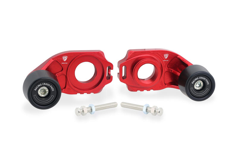 Chain adjuster Racing with Crash Pad Ducati Red