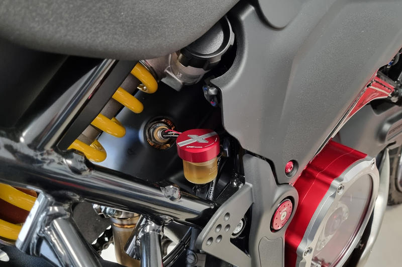 Rear brake fluid reservoir cap Ducati DesertX Red